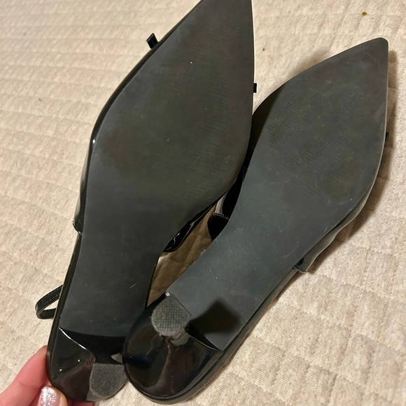 Madden Girl Black Slingback Heels w/ Bow - Picture 3 of 4